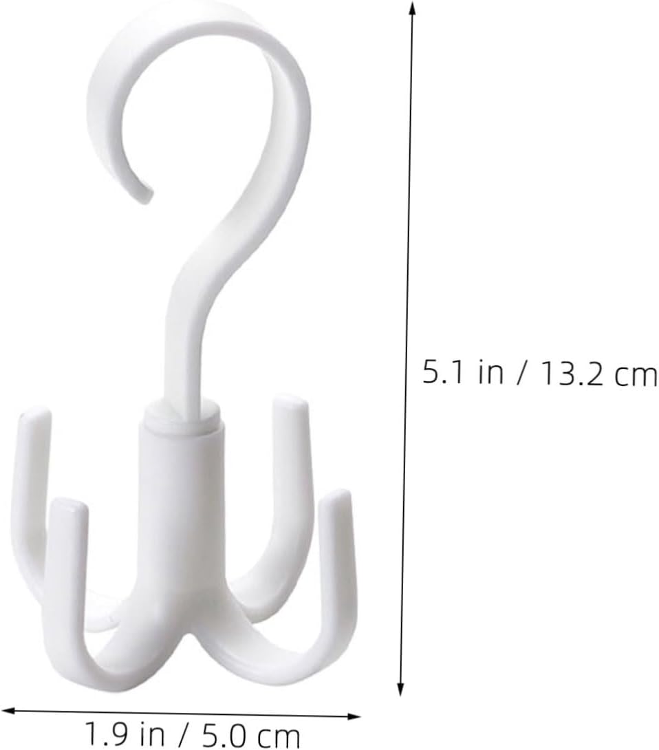 Ipetboom 2pcs Rotatable Purse Hanger and Scarf Hook Multifunctional 4-Claw Closet Organizer Space Saving Handbag and Belt Rack for Women