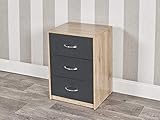 Dimensiones: 56 x 40 x 34 cm. URBNLIVING - Mesita de Noche de Madera con 3 cajones