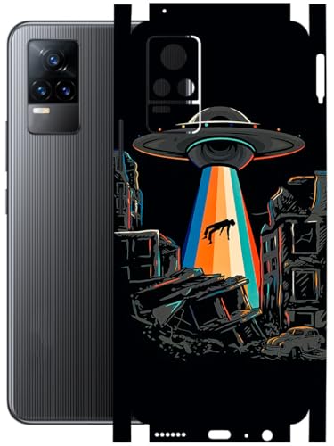 Image of AtOdds - Full Body Back Screen Guard Protector Film - Lamination Wrap Skin Sticker Compatible with VIVO Y73 | Scratchproof Matte Finish (Alien Invade)