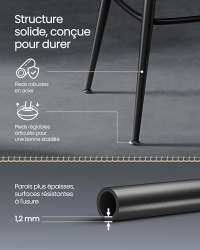 Lot 4 Tabourets de Bar EKHO Pivotants 360° VASAGLE