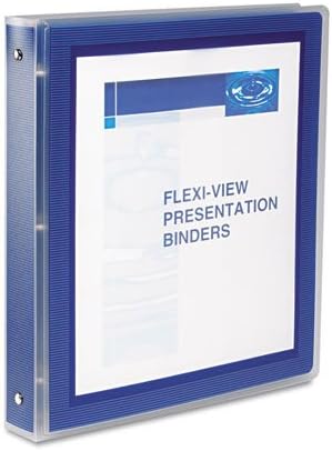 Avery® Flexi-View® 3 Ring Binder, 1" Round Rings, Navy Blue, Pack of 12