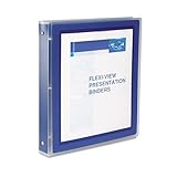 Avery® Flexi-View® 3 Ring Binder, 1' Round Rings, Navy Blue, Pack Of 12