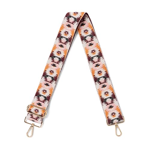 Image of KEDZIE Embroidered Interchangeable Bag Straps Adjustable Length 55 inch Handbag Purse 2-inch Wide Guitar Style Crossbody Strap