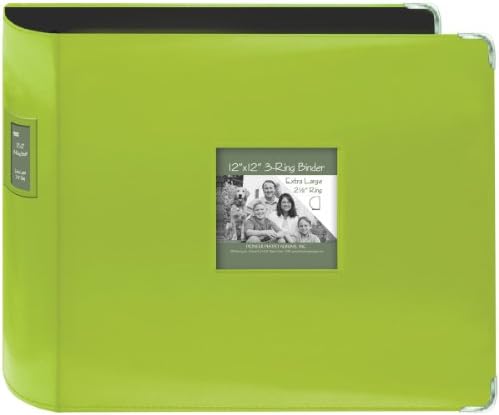 Pioneer Sewn Leatherette 3-Ring Binder 12"X12"-Bright Purple