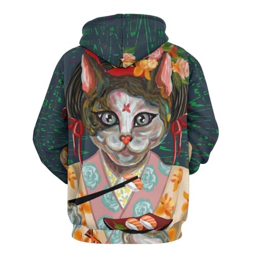 Sweat à capuche chat japonais pull UMENG le cadeau unisexe parfait