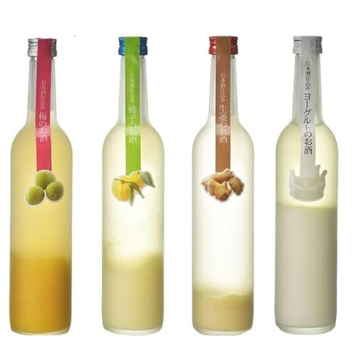日本酒仕込みリキュールセット500㎖×4種(梅・柚木・生姜・ヨーグルト)セット