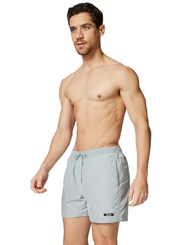 Calvin Klein Bañador Hombre Medium Drawstring Secado rápido, Gris (Quarry), M