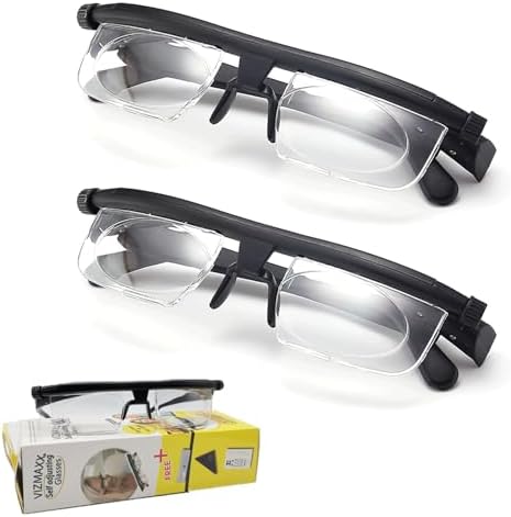 Adjustable Reading Glasses, Adjustable Focus Glasses Dial Vision near and Far Sight
