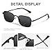 Vcarsian Retro Rectangle Sunglasses for Men Women Trendy Polarized Sun Glasses Metal Frame with UV400 Protection