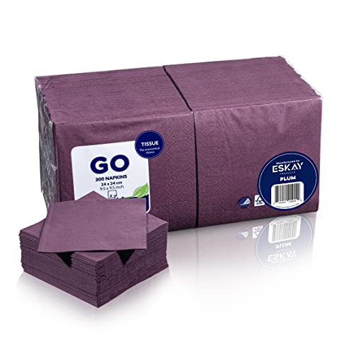 Plum Beverage Napkins, 2-Ply Disposable Paper Napkins-Bar, Cocktail, Weddings, Birthday, Eu Made, (300 Count) #TOP15