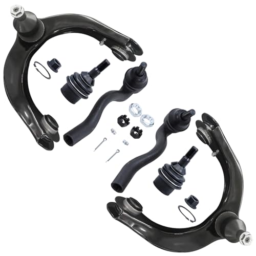 Image of Detroit Axle - 6pc Front End Suspension Kit for 2011-2015 Jeep Grand Cherokee Dodge Durango 2012 2013 2014, 2 Upper Control Arms w /Ball Joints 2 Lower Ball Joints 2 Outer Tie Rods Replacement