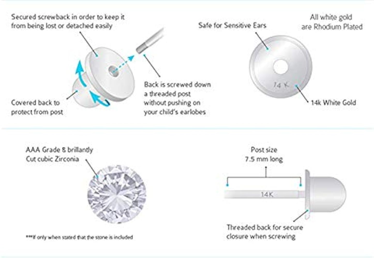 ★daisy★✾14kgf Amazon.com: Jewelryweb 14k Yellow or White Gold Cubic