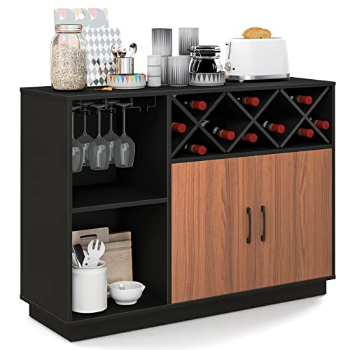 Giantex-Buffet-Sideboard-Wine-Bar-Base-Cabinet-45X15x32-Glass-Holder-Kitchen-Cupboard-for-Kitchenware-Liquor-Coffee-Bar-Station-Buffet-Table-for-Living-Room Giantex Buffet Sideboard Wine Bar Base Cabinet 45X15x32 Glass Holder Kitchen Cupboard for Kitchenware Liquor Coffee Bar Station Buffet Table for Living Room