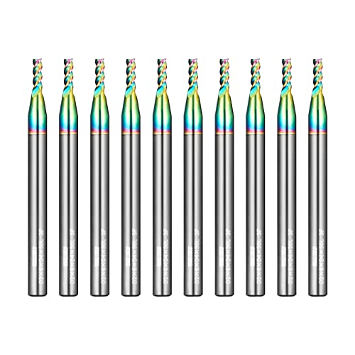 Image of Tools DLC Series Carbide Square End Mill, Diamond-Like Coating, End Mill for Aluminum, Copper, Magnesium Alloys, High Silicon Aluminum, Composite Materials, 3 Flute, Metric Size(D2-50L, 10pcs)