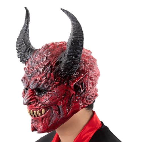 Masque de diable cornu rouge léger en écume souple avec élastique - 6