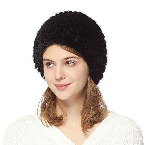 Fur story women's knitted fur hat for winter warm fur beanie hat …