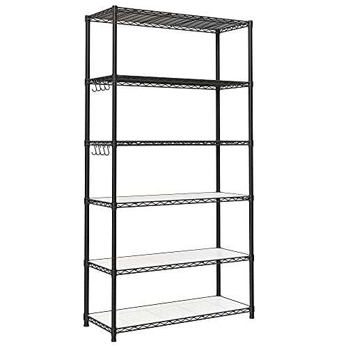 SONGMICS 6-Tier Storage Shelves, Wire Shelving Unit, Kitchen Meta...