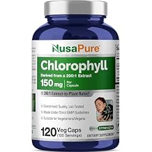 NusaPure Chlorophyll Capsules, 150 mg, 120 Veg Capsules Non-GMO, Vegan