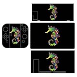 Colorful Seahorse Switch Sticker Pretty Pattern Full Wrap Skin Protection for Nintendo Switch for...