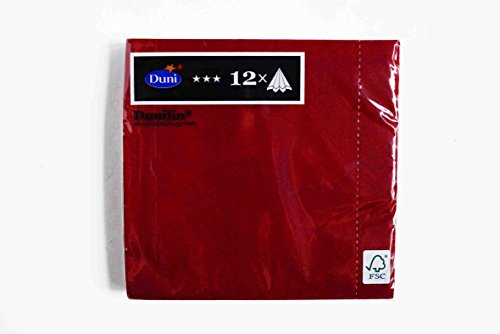 Duni Poesie-Servietten aus Dunilin Uni bordeaux, 40 x 40 cm, 12 Stück