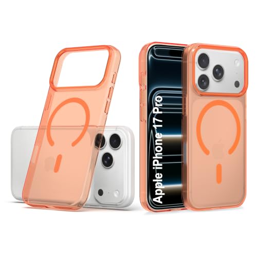 Image of Zapcase Back Case for iPhone 17 Pro | Slim Lifetime Anti-Yellow Crystal-Clear Cover with Elevated Camera Protection & MagSafe Compatibility | Premium German Polycarbonate | Shockproof | Orange