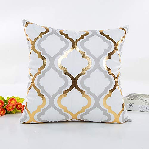 Mhb Gold Foil Throw Pillow Cover Decorative Accent Pillows 18 X 18 Inch #TOP6