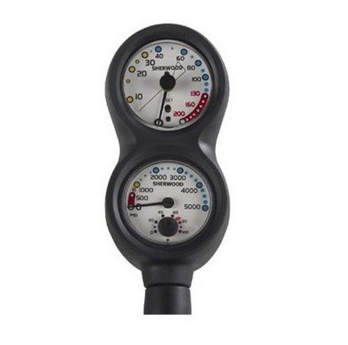 Sherwood Scuba Analog 2 Gauge Console. Pressure (Psi) And Depth (Feet). Imperial Gauges. #TOP1