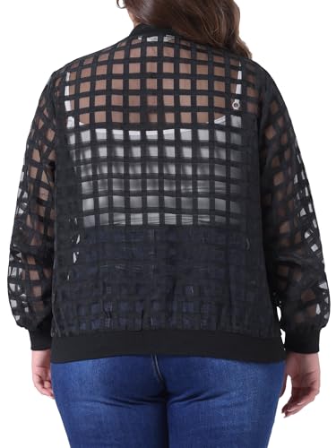 Agnes Orinda Mesh Sheer Jackets for Women Plus Size 2025 Fall Fashion See Through Long Sleeve Zip Up Bomber Jacket4