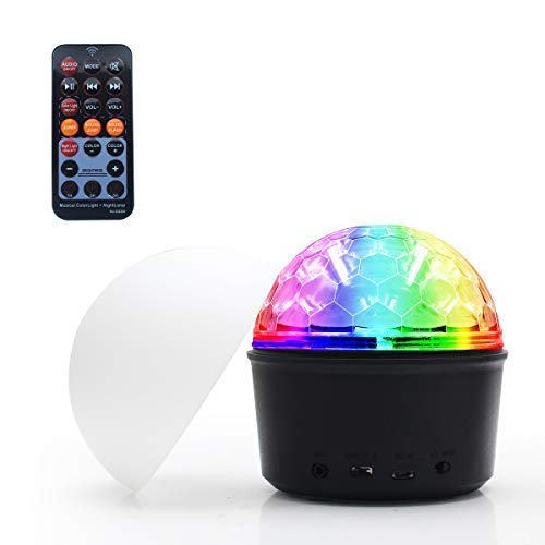 Luces Discoteca,Eleganted Bola Disco Recargable 9 Colores Lámpara Disco Bluetooth,9W LED Giratoria Luz de Fiesta con Control Remoto para Cumpleaños,Escenario,Navidad,Boda Iluminacion