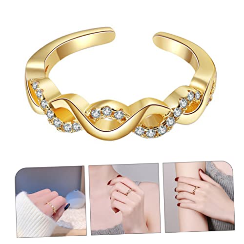 Jewellery bague anneau ouvert réglable index design empilable - 2