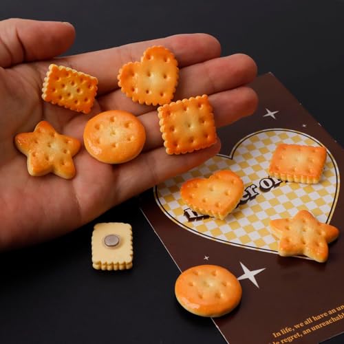 Image of BendJoy10Pcs Cartoon Cookie Fridge Magnets Set | 5 Cute Biscuit Shapes, Sweet Dessert Decoration for Refrigerator, Whiteboard, Metal Surfaces