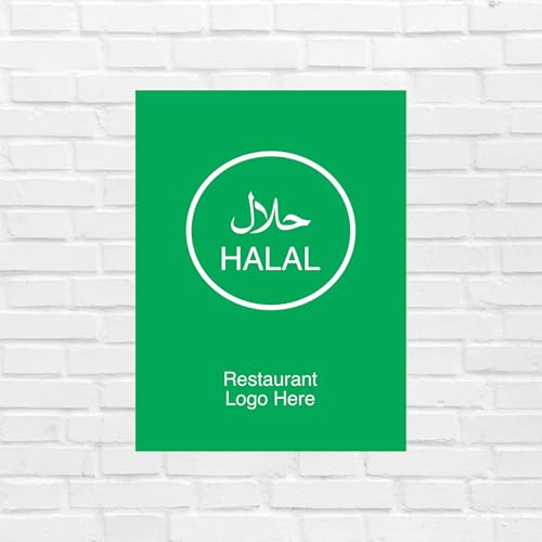 Custom Halal Sign – Engraved Acrylic Display for Restaurants, Cafés & Food Stalls – Modern Halal Food Certification Notice (Multiple Sizes & Colors)