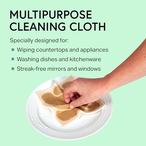 Image of Swedish Wholesale Dishcloths Reusable 8 inch x 7 inch Sponge Cloths, Bulk 10 Pack of High Absorbent Cellulose Dish & Kitchen Cleaning Hand Towels, Wring to Dry & Machine Wash, Odor Resistant, Retro Flower
