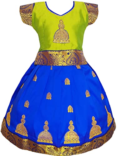 Image of Girl's Raw Silk Readymade Lehenga Choli