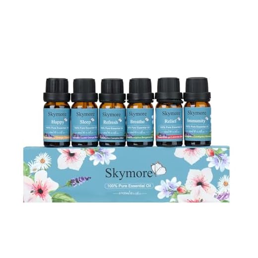 Skymore Aceites Esenciales Set de 6 Estilos Aroma, Regalo de San Valentín,(Limón, Lavanda, Té Algodón, Eucalipto, Naranja, Menta) relajación y kurren Aceite 100% Puro de Aromaterapia, 6 x 10 ml