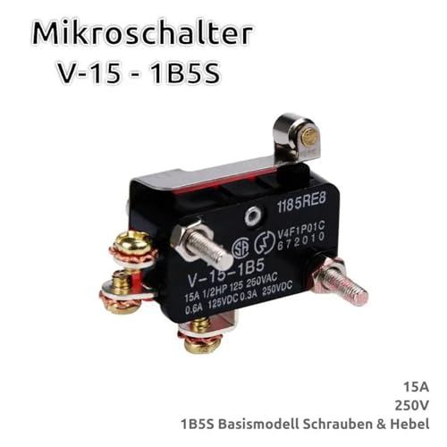 Interruptor de límite momentáneo V-155-1C25 micro switch SPDT de 5 terminales 7