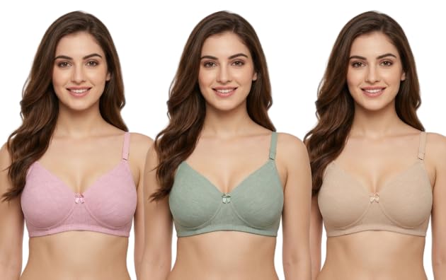 miestilo Seamless Molded Cup Padded Lycra Bra for Women's Combo (Multicolor, Pack of 3)-picture-0