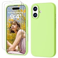 GOODVISH 3 IN 1 for iPhone 17 Case Premium Liquid Silicone, with 2X HD Screen Protector, Anti-Scratch Soft Microfiber Lining Cover Shockproof Full Body Protective Phone Case 6.3 inch, Grass Green