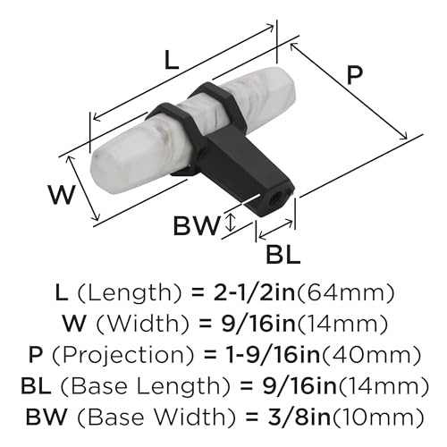 Image of Amerock | Cabinet Knob | Marble White /Black Bronze | 2-1 /2 inch (64 mm) Length | Carrione | 1 Pack | Drawer Knob | Cabinet Hardware