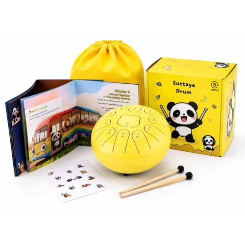 Zungentrommel kinder Steel Tongue Drum 6 Zoll 11 Noten Suttaya Regentrommel Weiße Stahlzungentrommel mit Trommeltasche liebevolles Geschenk zur musikalischen Früherziehung