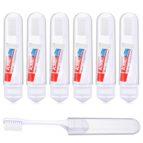 RAXLUPO 6 Piezas Mini Cepillo Dientes Viaje con Mini Pasta Cepillo de Dientes Plegable,para Familias,Viajes de Negocios,Campamentos,Actividades al Aire Libre