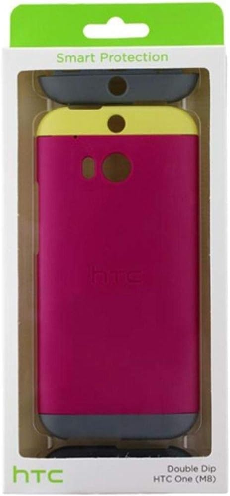 HTC Double Dip Shell Case for HTC One M8 - Yellow/Raspberry Rose/Grey
