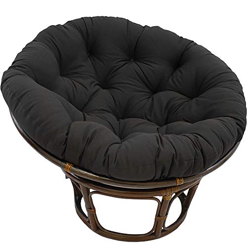 Solid Papasan Patio Chair Cushion, Egg Chair Cushion, Overstuffed Chair Cushion, Chair Pads, Rocker Chair Cushion (Black, 130x130cm/51.2 x 51.2in)