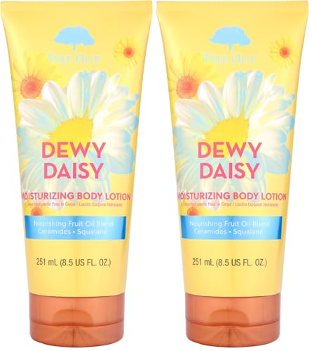 Image of Tree Hut Dewy Daisy Moisturizing Body Lotion, Ceramide and Squalene Formula Helps Protect Skin, Long-lasting Hydration Leaves Skin Feeling Soft & Moisturized, 8.5 fl oz. (Pack of 2)