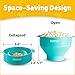 The Original Hotpop Microwave Popcorn Bowl Popper, Silicone Popcorn Maker, Collapsible Bowl and Dishwasher Safe- 20 Colors Available (Cyan)