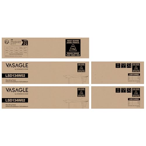 VASAGLE Height Adjustable Electric Standing Desk - Cloud White - Image 7