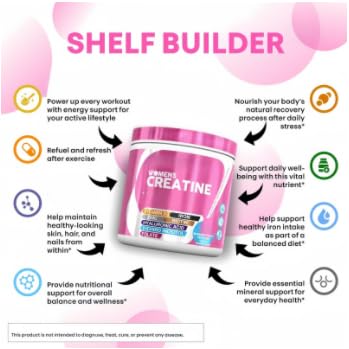 𝐂𝐫𝐞𝐚𝐭𝐢𝐧𝐞 para mujeres - Para músculos - Apoya la energía y la resistencia, la masa muscular magra y la claridad mental - Sin azúcar, vegano, sin OGM