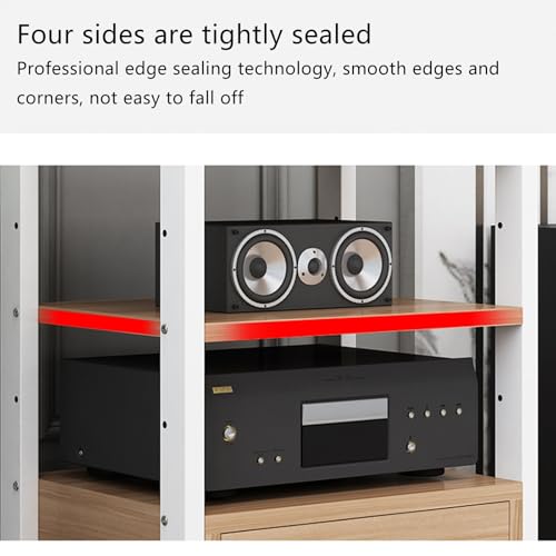 Support audio en acier robuste avec étagères modulables noires