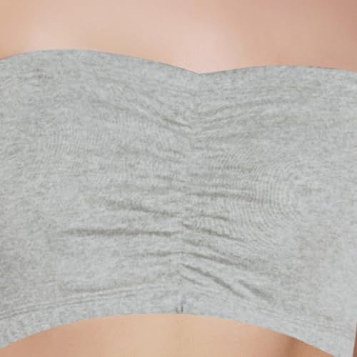 Image of DChica Essentials Tube Bra for Women's, Cotton Padded Bra, Full Coverage, Non-Wired Young Women's T-Shirt Gym Bra, Solid Stylish Without Strap Training Bras