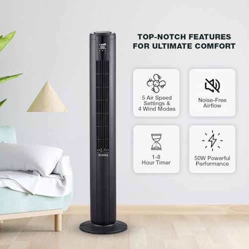 Image of Aero Stream Tower Bladeless Fan (Black)